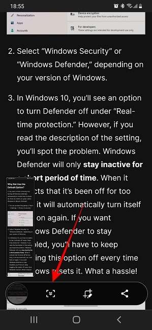 Scrolling Screenshots Android Samsung Scrolling