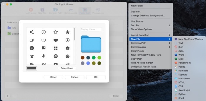 Set Folder Color And Create New File With Right Mouse