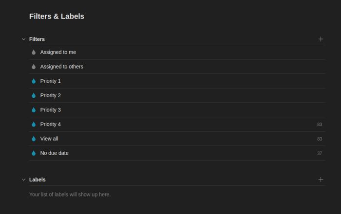 Todoist Filters And Labels Tab