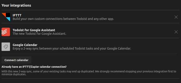Todoist Integrations List Ifttt Todoist For Google Assistant And Google Calendar