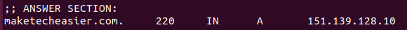 Use Dig Linux 08 Dig Answer Section