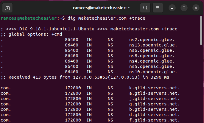 Use Dig Linux 13 Dig Trace Route