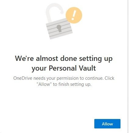 Windows Allow Permisson Personal Vault