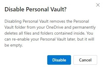 Windows Disable Personal Vault Web Confirmation