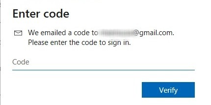 Windows Enter Verification Code Microsoft Account
