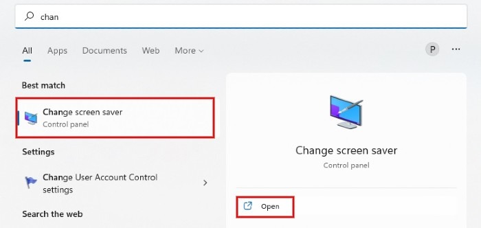 Windows Launch Change Screensaver Settings