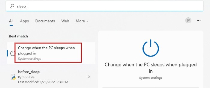 Windows Launch Sleep Settings