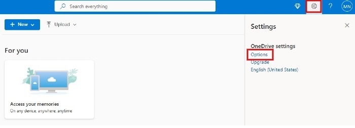Windows Onedrive Settings Web
