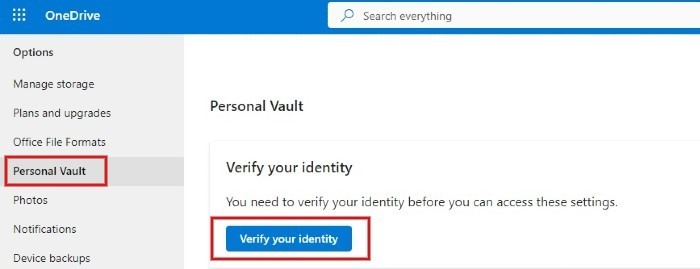 Windows Onedrive Web Verify Identity