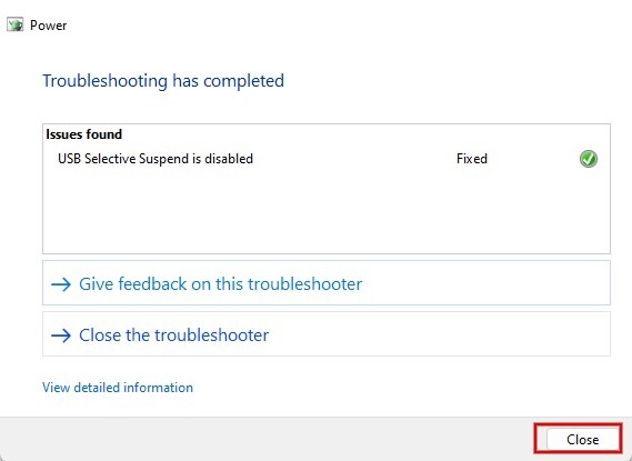 Windows Results Power Troubleshooter