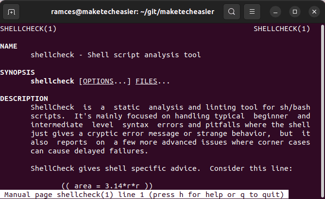 5 Git Hooks 14 Shellcheck Man Page