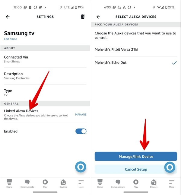 Alexa App Devices Link
