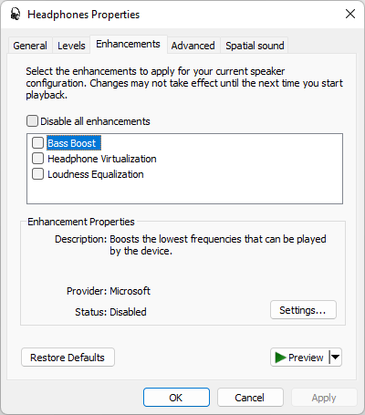 Bluetooth Audio Lag Windows Settings System Sound Headphones Properties Disable Enhacements
