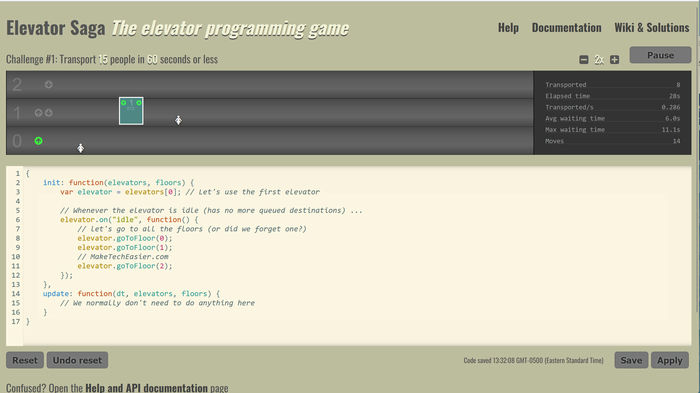 Coding Games Elevator Saga
