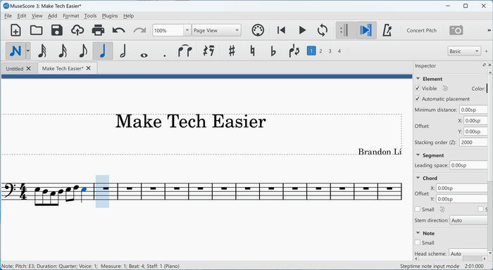 Composing Music Windows Musescore