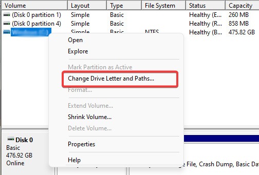 Drive Access Denid -Change Drive Letter Option