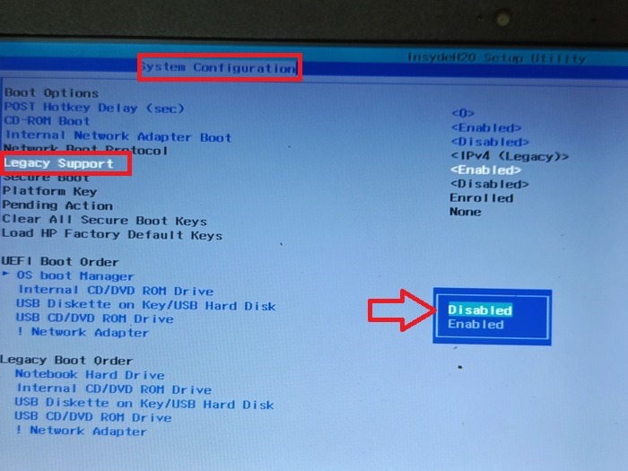 Secure-Boot-State-Unsupported-Disable-Legacy