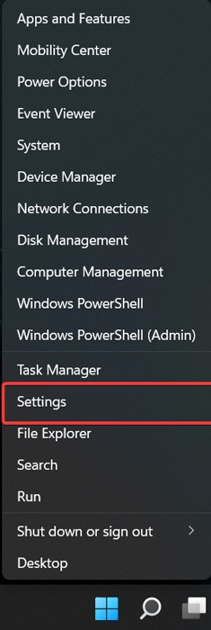 Improve Audio Mic - Go To The Settings App By Right Clicking The Start Menu