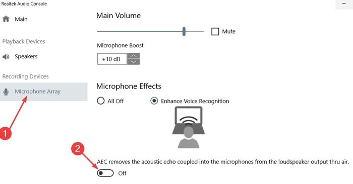 Improve Audio Mic -Enable Aec Feature