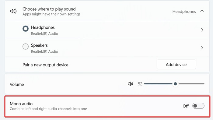 Improve Audio Mic - Enable Mono Audio Option In Windows 11