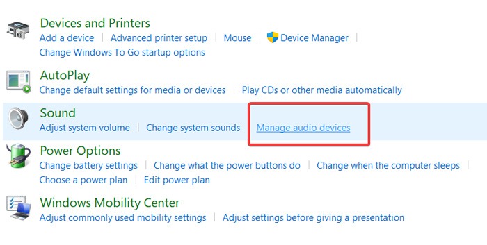 Improve Audio Mic - Manage Audio Devices From The Control Panel