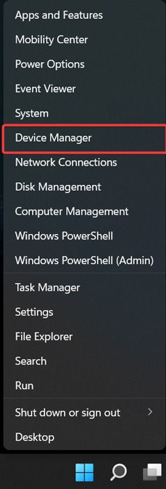 Improve Audio Mic -Open Device Manager In Windows 11
