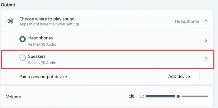 Improve Audio Mic - Select The Output Device To Improve Its Overall Sound Quality