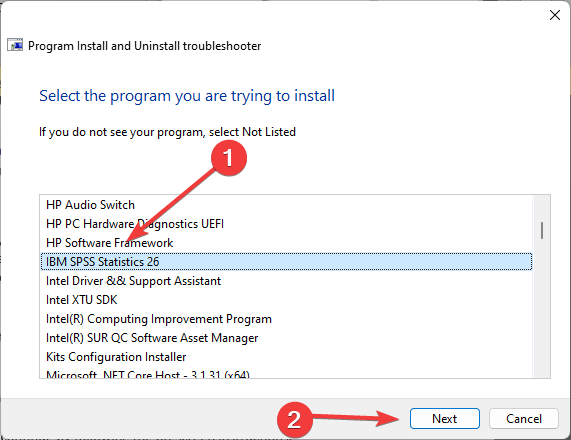 Installation Is Forbidden - Selecting An App In Troubleshooter