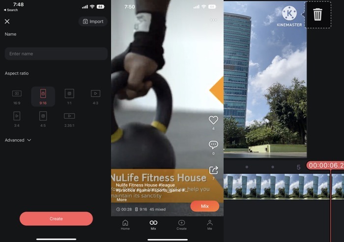 Kinemaster app interface overview.