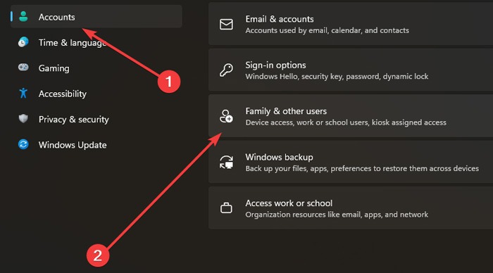 Login Screen Accounts And Family And Other Users
