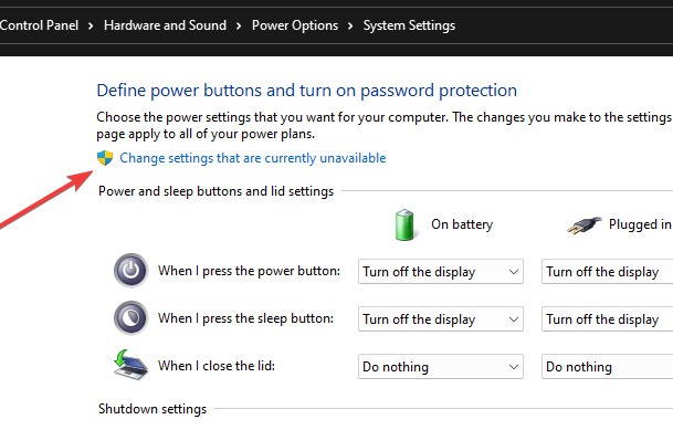 Login Screen Chnage Settings That Are Currently Unavailable