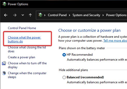 Login Screen Choose What Power Buttons Do
