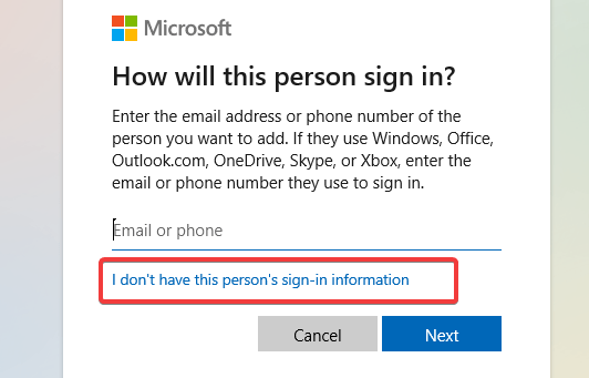 Login Screen I Dont Ahve Information For This Person