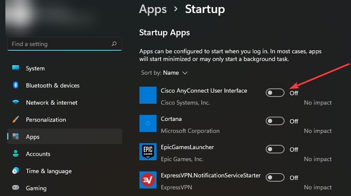 Login Screen Startup Apps List In Settings