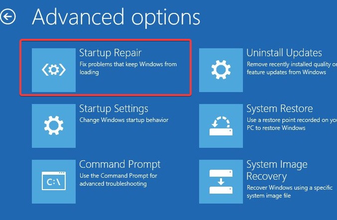 Login Screen Startup Repair In Wre
