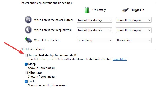 Login Screen Turn On Fast Start Up
