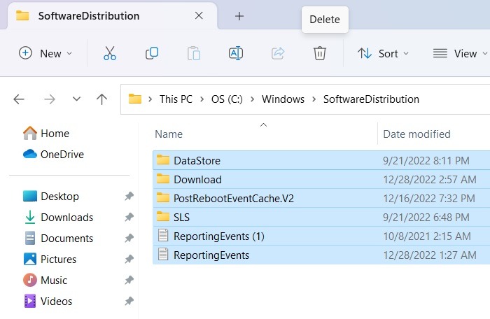 Not Enough Disk Space Windows Update Delete Software Distribution Folder