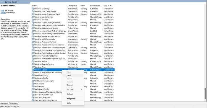 Not Enough Disk Space Windows Update Services Windows Update Stop