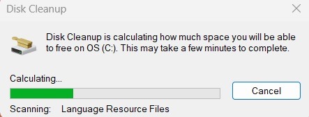 Not Enough Disk Space Windows Update System Files Calculating