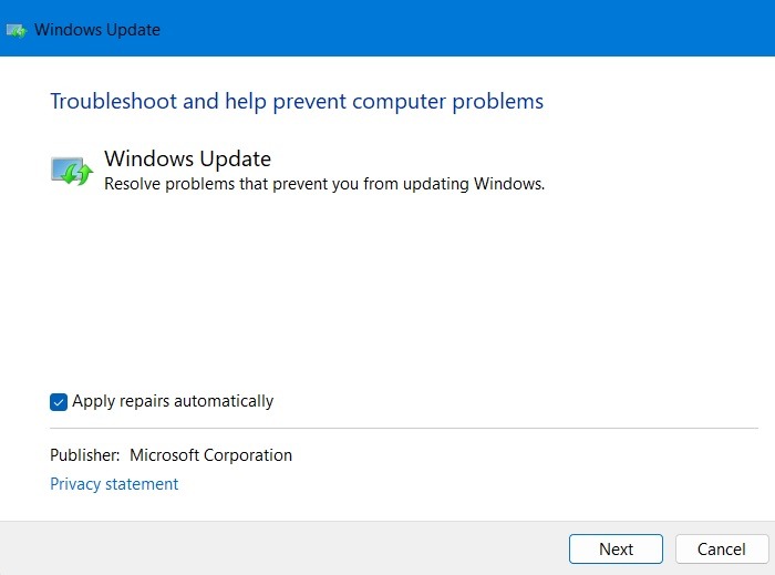 Not Enough Disk Space Windows Update Troubleshooter Apply Repairs Automatically