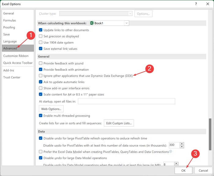 Not Enough Memory -Change Dde Settings