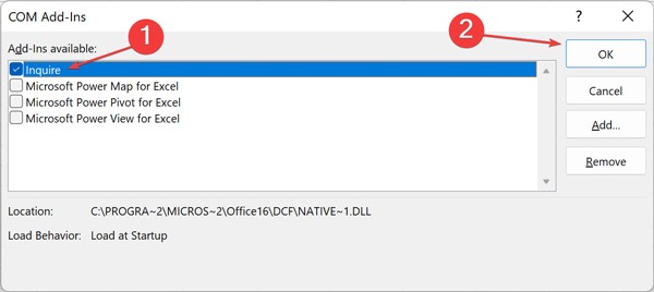 Not Enough Memory -Disable Addins