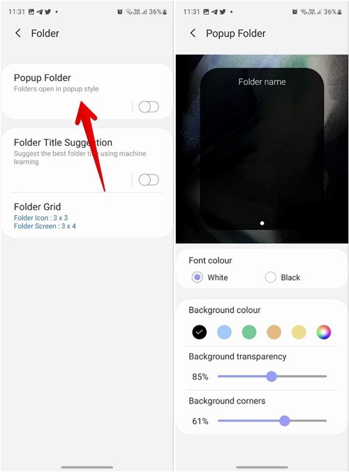 Samsung Good Lock Pop Up Folder Customize