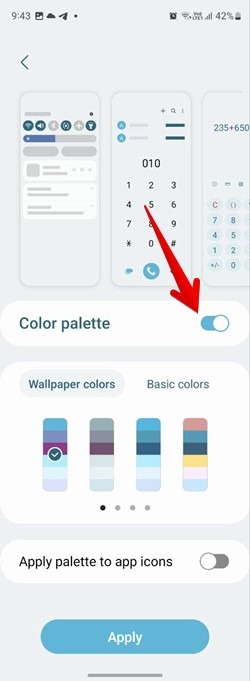Samsung Wallpaper Color Palette Enable