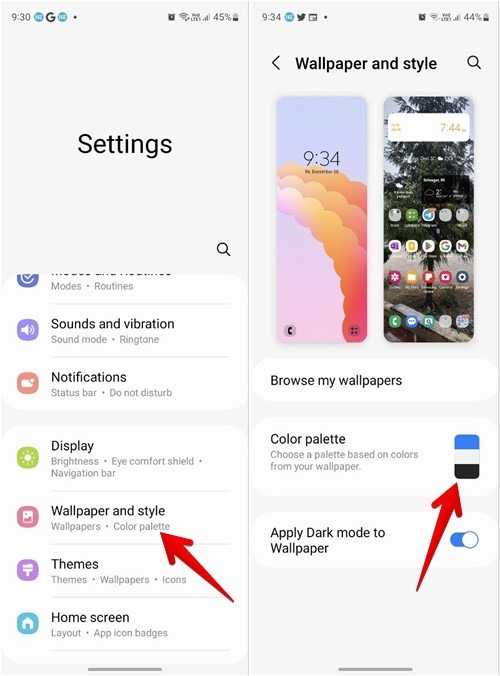 Samsung Wallpaper Color Palette