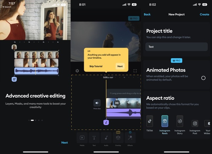 Splice app interface overview.