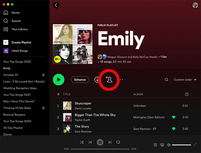 Spotify Collaborative Playlist Desktop Invite