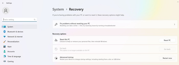 Clicking "Restart now" next to "Advanced startup" in Recovery. 
