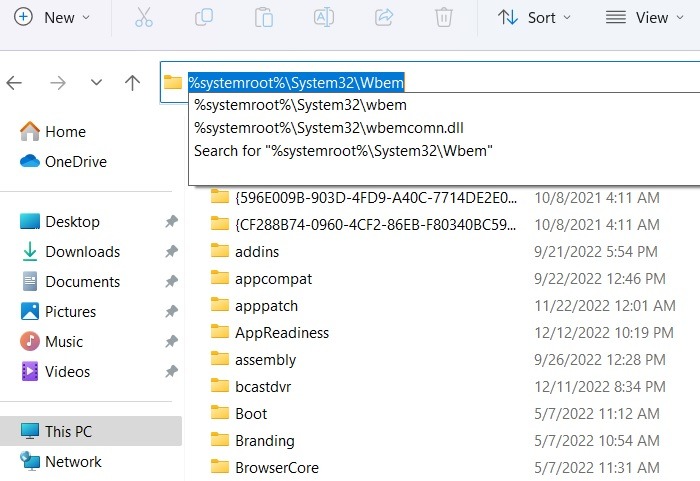 Copying variable path in File Explorer.