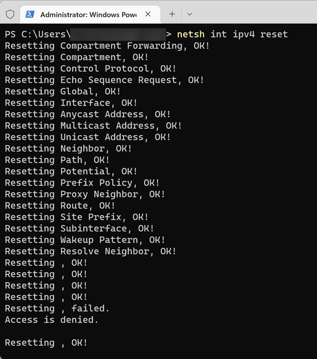 Unidentified Network - Restart The Tcpip Stack 3